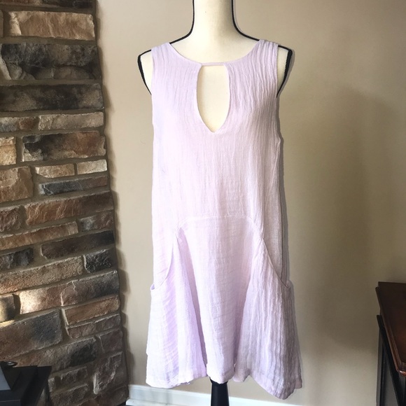 Free People linen sleeveless front cutout dress - Picture 2 of 5